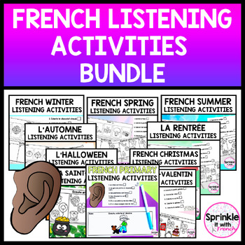 Preview of French Listening Activities Bundle | Les activités d'écoute