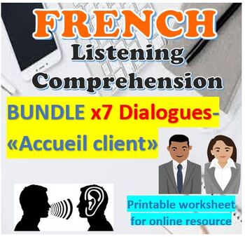 Preview of French Listening Comprehension | 7 Exercises BUNDLE | Distance Learning