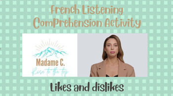 Preview of French Listening Comprehension Activity (Likes and Dislikes)