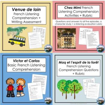 Preview of French Listening Comprehension Activity Bundle