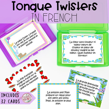 Preview of French Literacy Center Activity - French Tongue Twisters (Les virelangues)