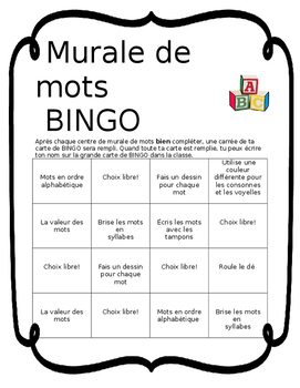 Preview of French Literacy Centres Tracking - BINGO Program