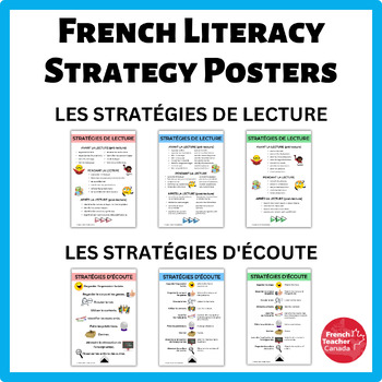 Preview of French Literacy Posters (Listening & Reading) Stratégies d'écoute et de lecture