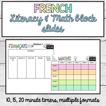 Preview of French Literacy and Math Block Rotation Schedule