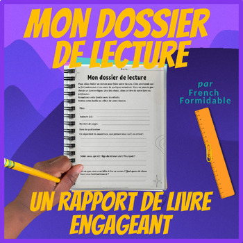 Preview of French Low prep Book Report / Dossier de lecture for 6+ Immersion core readers