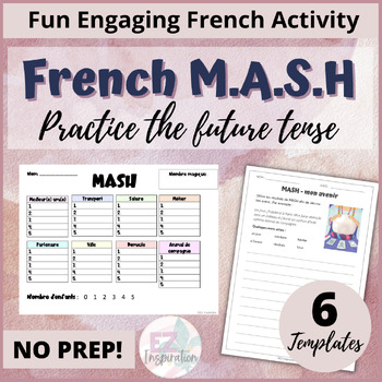 Preview of French MASH game | MASH Fortune Teller Game in French | Futur simple ou proche