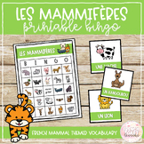 French Mammals Printable BINGO | Les animaux