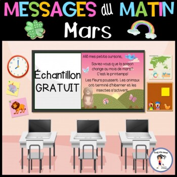 Preview of French March Morning Messages| Messages du matin - Mars Échantillon GRATUIT