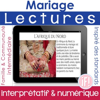 Preview of French Marriage Reading Performance Task No prep Comprehensible Input Mariage