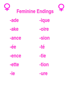 masculine feminine endings teaching