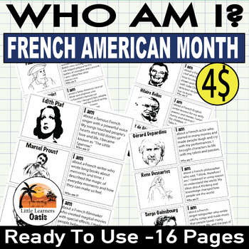 Preview of French Match-Up: French American Month Matching Cards"? Matching Cards.