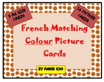 Preview of French Matching Colours Picture Cards