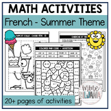 French Math Activities: Summer Theme