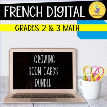 Preview of French Math Boom Cards Mega Bundle Late Primary I Distance Learning