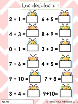 french simple math addition and subtractiong game