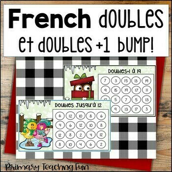 Preview of Gr. 1 French Math Strategies, Doubles and Doubles Plus 1, Christmas and Winter