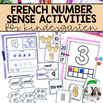 Preview of French Math Number Sense: Count, Subitize Numbers 1-20 | Kindergarten & Grade 1