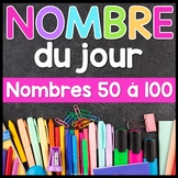 French Math Number of the Day | Nombre du Jour | 50 à 100