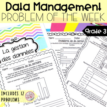 Preview of French Math Problem of the Week - Data Management GRADE 3 (Gestion des données)
