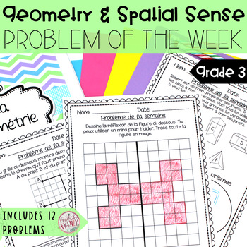 Preview of French Math Problem of the Week - Geometry/La géométrie (Problèmes de maths)