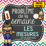 French Math Problem of the Week - Measurement GRADE 2 (Les