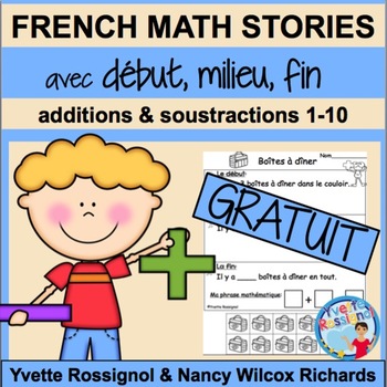 Preview of French Math Word Problems FREE | Résolutions de problèmes en mathématiques