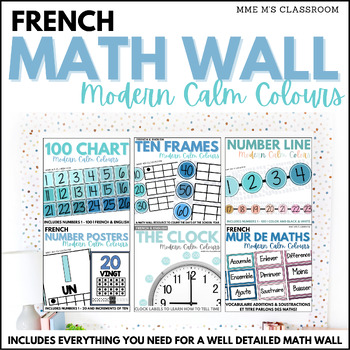 Preview of French Math Wall Classroom Decor Bundle