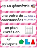French Math Word Wall Labels - Geometry, Measurement, Data