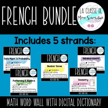 Preview of French Math Word Wall Bundle
