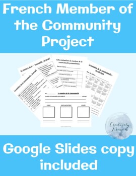 Preview of French Member of the Community Project|Social Studies |Google Slides | Editable