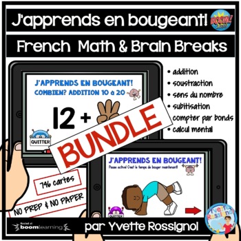 Preview of French Mental Math Bundle with Brain Breaks | J'apprends en bougeant maths