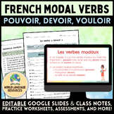 French Modal Verbs - POUVOIR DEVOIR VOULOIR - Worksheets &
