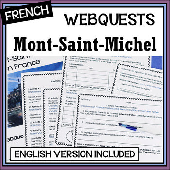 Preview of French Mont-Saint-Michel, France webquest/internet - English Versions too