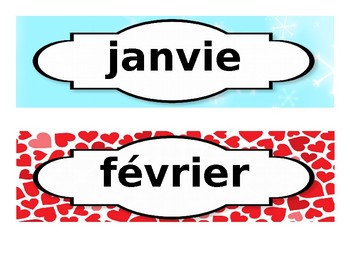 Preview of French Months Decorative Strips (for board)