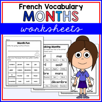 Preview of French Months and Seasons Worksheets Les Mois en Français No Prep Printables
