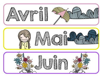 clipart names of months in french