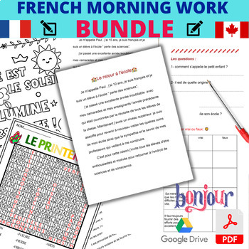Preview of French Morning Work BUNDLE