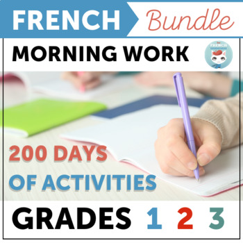 Preview of French Morning Work BUNDLE Grades 1 2 3 | French Bell Work | Travail du matin