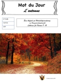 French "Mot du Jour" Vocabulary bundle - Summer and Autumn
