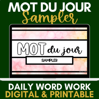 Preview of French Mot du jour | Daily Word Work | Sampler
