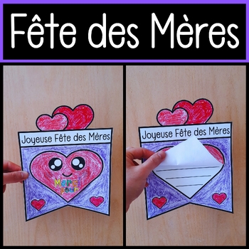 Preview of French Mother's Day Card Craft | Cartes de La Fête des Mères Activité