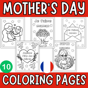 Preview of French  Mother's Day Coloring Pages - May Coloring Sheets | Fête des Mères