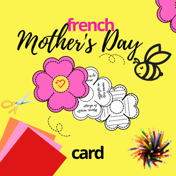 Preview of French Mother's Day card craft |Création de cartes de fête des mères  français