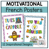 French Motivational Posters for Classroom Testing and Stud