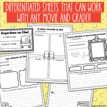 French Movie Theme Day Packet | Critique de Film by First Grade Frenchies