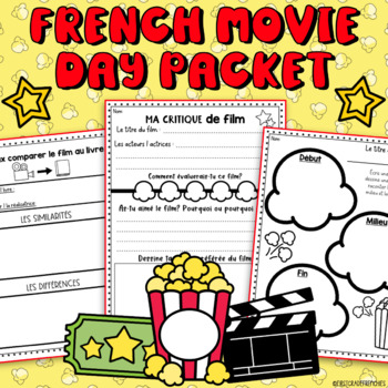 Preview of French Movie Theme Day Packet | Critique de Film
