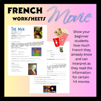 Preview of French Movie Worksheets - The Mask