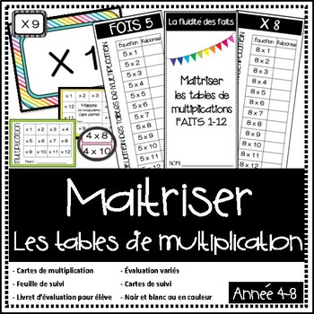 Preview of French Multiplication Fact Mastery -  Maitriser les tables de multiplication