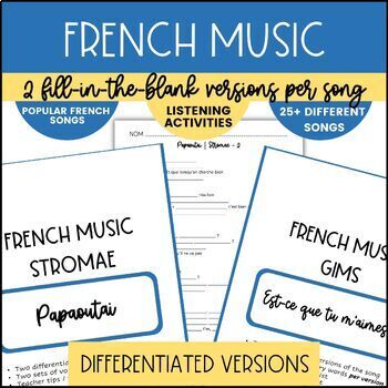 Preview of 27+ Fun French Songs French Music to Strengthen Listening Skills