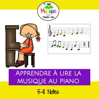 Preview of French Music Sheets | Apprendre à lire la musique au piano